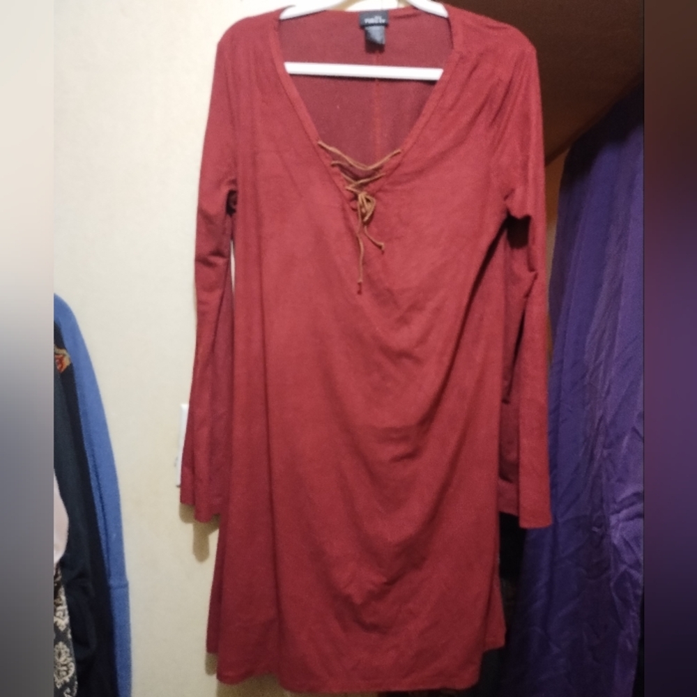 Faux suede dress L